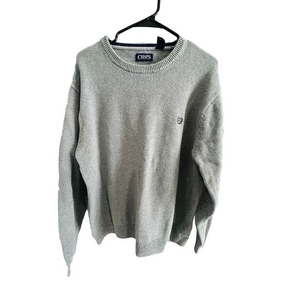 Chaps Ralph Lauren 631K00 Mens Size XL 100% Cotton Winter Grey Crewneck Sweater - Picture 1 of 15